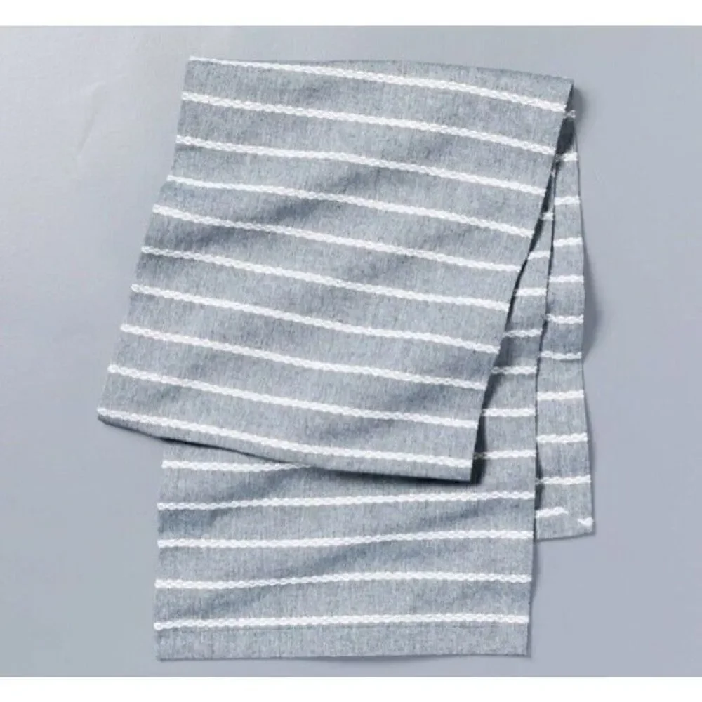 Hearth & Hand™ with Magnolia Blue Stripe Table Runner Dobby Woven Faded Blue New